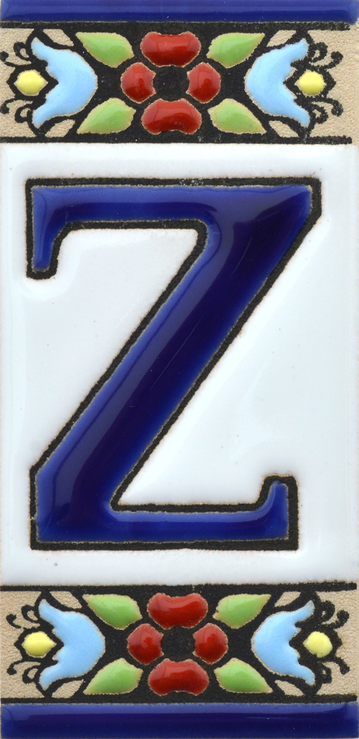 FLORES MINI 2,87" x 1,38" Handpainted Letter Tiles - Address Numbers and Letters for Signs, Names and Houses