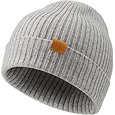 FUQILA 100% Merino Wool Cuff Beanie Hat, Unisex Warm Winter Caps Soft, Breathable & Cozy Stretchy Knitted Cuffed Cap