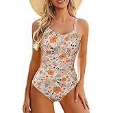 Century Star 2026 Tummy Control One Piece Swimsuit for Women Vintage Bathing Suits Ruched Swimwear