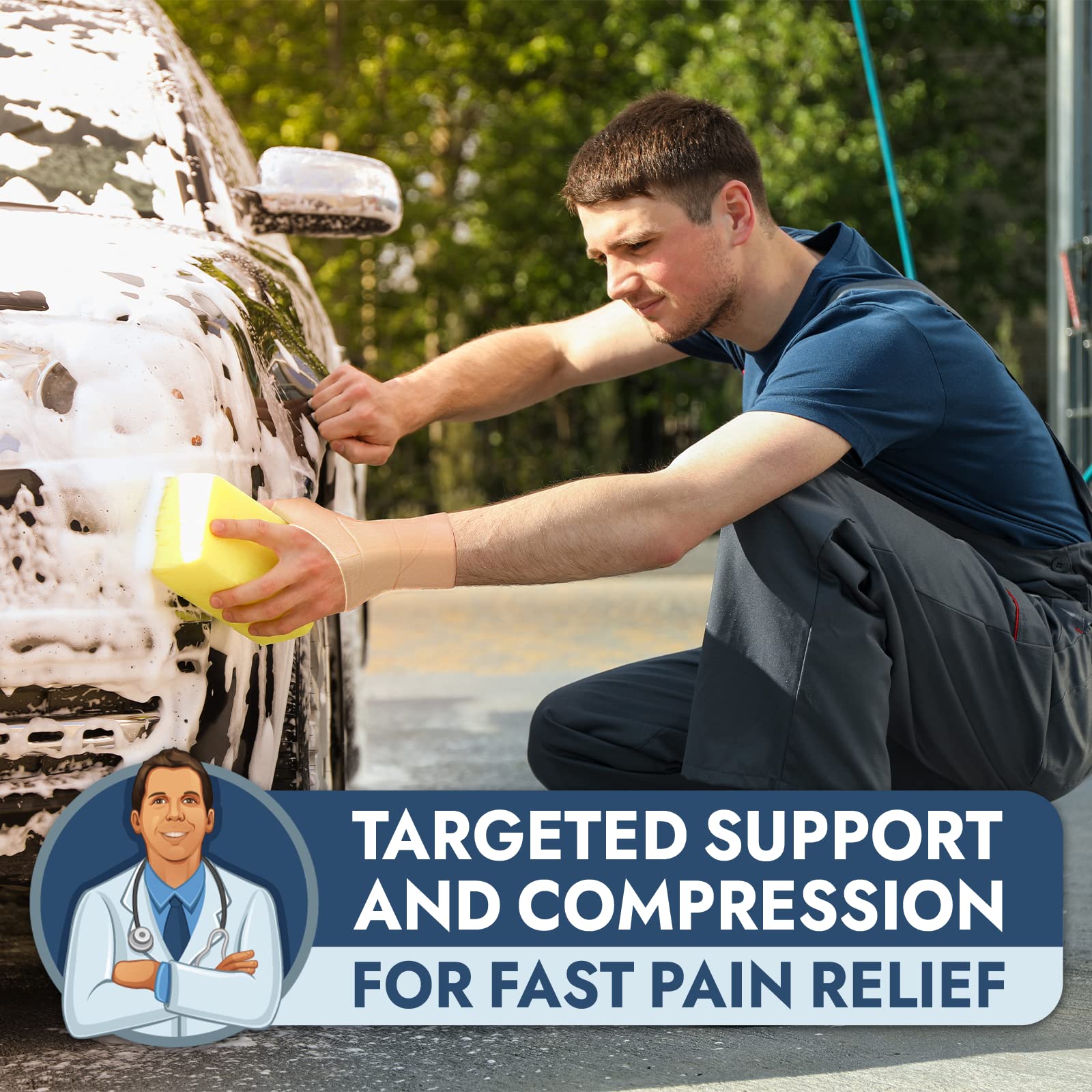 Dr. Frederick's Original Waterproof Thumb & Wrist Brace - 4 ct - Hand Brace for Arthritis, Tendonitis, Carpal Tunnel & Trigger Thumb - Doctor-Developed Spica Splint - Fits Left & Right Hand - Large