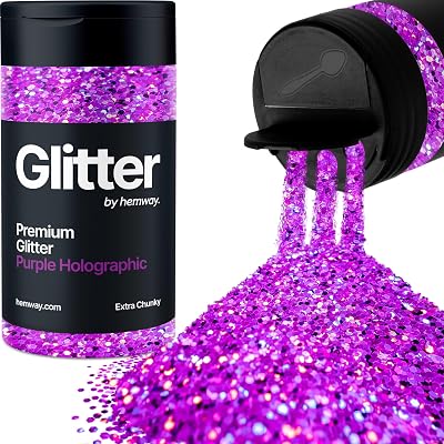 Hemway Holographic Purple Glitter Shaker 130g Extra Chunky Resin Epoxy