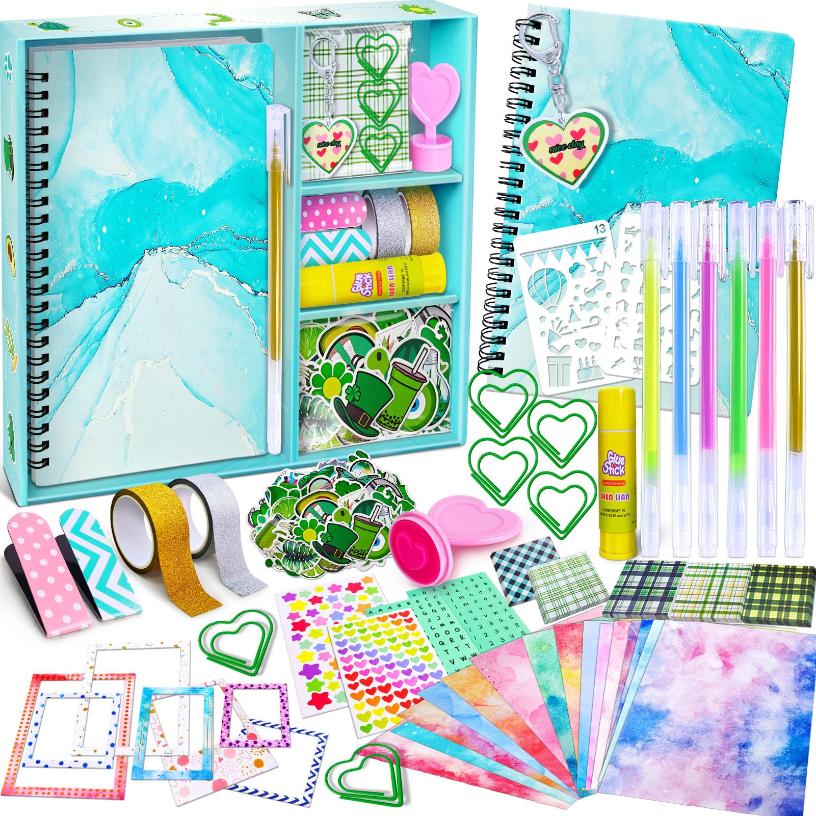 PATIFEED DIY Journal Kit for Girls, Scrapbook & Diary Supplies Set, Girls Diary Christmas Birthday Gifts for 8 9 10 11 12 13 14 Year