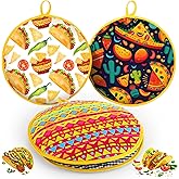 LemonRoad 3 Pcs Tortilla Warmer Pouch 12 Inch Microwaveable & Insulated Tortilla Warmer Holder Fabric Taco Keeper Bag for Naan Pizza Rolls Tacos Corn Flour Pizza Bread Up to One Hour(Tacos)