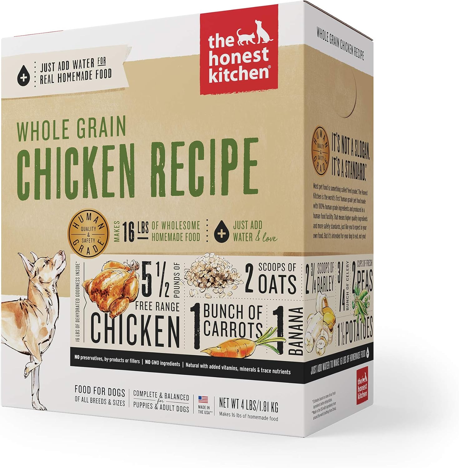the honest kitchen whole grain chicken recipe dehydrated dog food