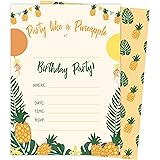 Pineapple Style 1 Happy Birthday Invitations Invite Cards (25 Count) With Envelopes & Seal Stickers Vinyl Boys Girls Kids Party