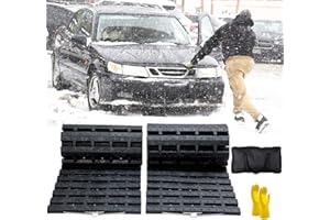 JOJOMARK Tire Traction Mat, Portable Emergency Devices for Snow, Ice, Mud, and Sand Used to Car, Truck, Van or Fleet Vehicle (2pcs*47in)