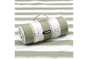 HX&OD Outdoor Picnic Blanket Extra Large, 80”x60” Waterproof Picnic Mat Foldable Camping Blanket Portable with Carry Strap for Beach Mat (Green)