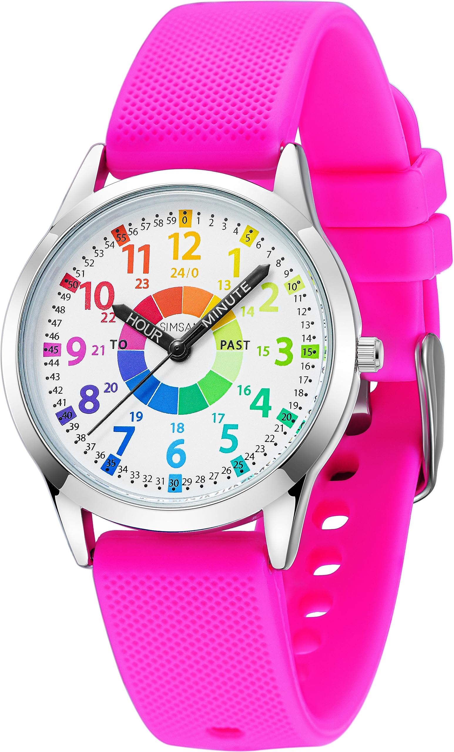 SIMSAM Kids Analog Watch, Learning Watch for Kids 8-12, Waterproof Time Teacher Watches for Boys Ages 5-7 6-8, Easy to Read Educational Girls Watches Ages 8-12, Great Gift Boys Girls Year 4-12 Old Waterproof