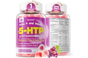 LILICARE 5HTP Gummies for Adults & Kids 8+, Melatonin Free Gummies with Magnesium Glycinate, GABA, L-Glycine, Ashwagandha, Vitamin B6 for Delicious Zzzs, Brain & Muscle Relaxation, 0 Sugar 60 Count (Pack of 1)