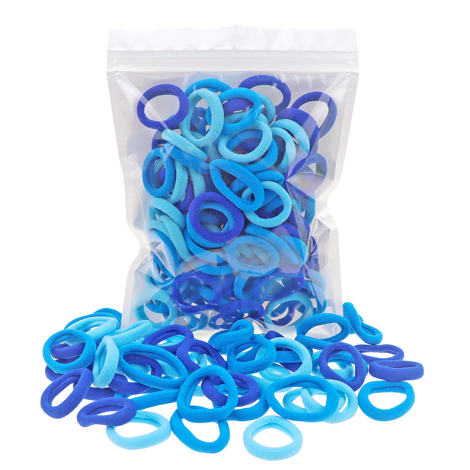 Photo 1 of 100 Pack Blue Color Nylon Small Hair Ties Toddlers Baby Girls' Hair Elastics
