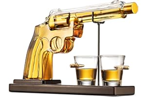 GODINGER Gifts for Dad, Whiskey Gifts for Men, Whiskey Decanter Bottle and Bullet Shot Glasses, Whiskey Glasses, Decanter Set for Scotch Whiskey Vodka Bourbon Clear