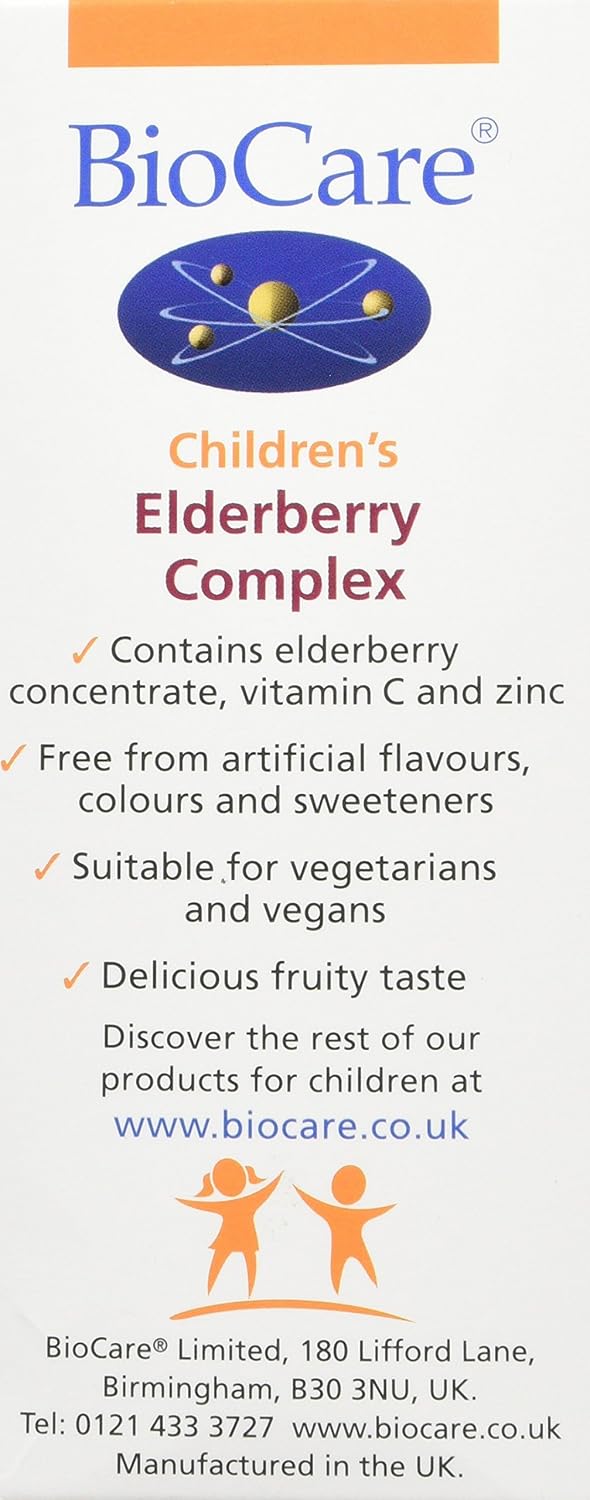 BioCare Children's Elderberry Complex - Especially Designed for Children - Immune Support Liquid with Vitamin C and Zinc - 150ml - Image 3