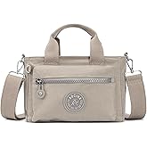 AOCINA Small Tote Bag With Zipper Mini Nylon Crossbody Bags for Women Work Everyday Multi Pocket Lightweight Satchel Purse