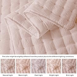 WDCOZY Pink Twin Size Quilt Bedding Sets with