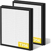 T356 Replacement Filter Compatible with Trucozie T356 Air Purifier, 3-IN-1 HEPA with High-Efficiency Activated Carbon Filter for Dust Pet Dander & Odors Smoke, 2 Pack