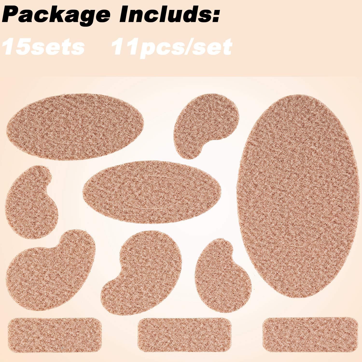165 Pieces Moleskin for feet blisters Moleskin Tape Anti-wear Heels Stickers Blister Prevention Pads for shoes hiking 11 Shapes 15sets: Health & Personal Care