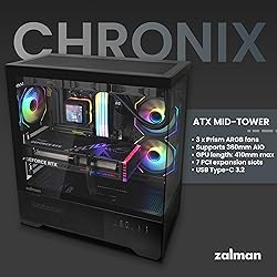Zalman CHRONIX Mid Tower ATX Gaming PC Case with 3