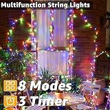 Ollny 20m 200 LED Outdoor Christmas Fairy Lights Multicolour with Remote view 3