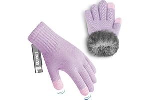 MAGISDU Kids Gloves Winter Alpaca Wool Knit Fleece Lined Gloves Touchscreen Warm for Boys Girls Children Toddler