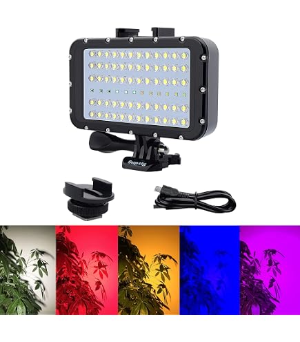 Fotga Luce Video LED Subacquea 40m, 700 Lumen 5500K, 20 LED, 3 Modalità, Per GoPro Hero 3/4 E Fotocamere Con Attacco