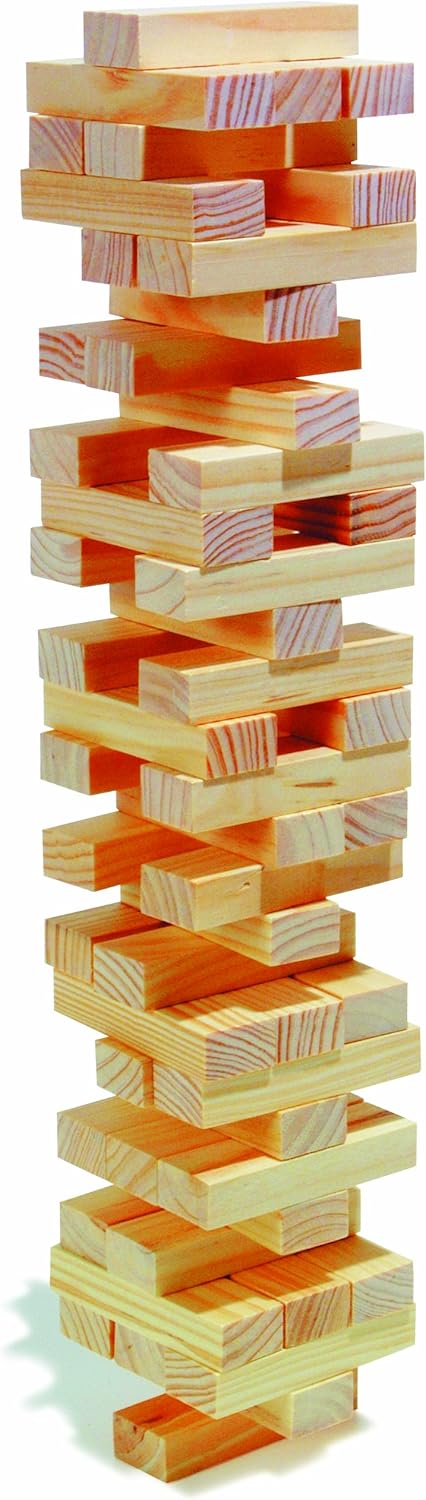 Small Foot 8004 Natural Wooden Wobble Tower - Trains Motor Skills, Skill and Patience, for Children from 4 Years