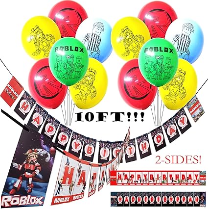 13pc Roblox Banner Latex Balloons Balloon Party Set -
