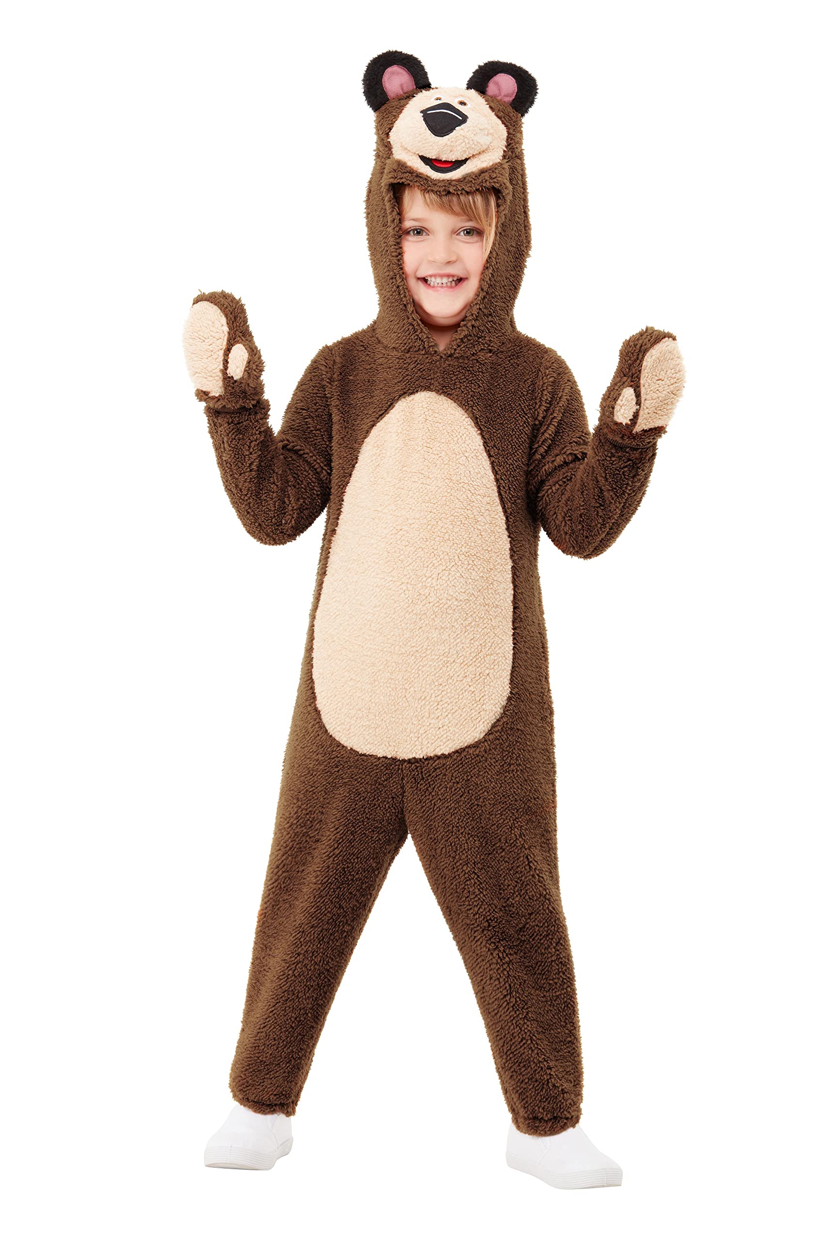 Funidelia | Bear Costume - Masha and The Bear for boy Masha and the Bear, Cartoons - Costumes for kids, accessory fancy dress & props for Halloween, carnival & parties - Size 4-6 years - Brown