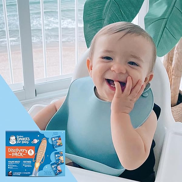 GERBER STAGE 3 BABY SNACKS DISCOVERY PACK, YOGURT MELTS, TEETHING WAFERS, 6PK