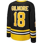 KOKJUX #18 Happy Gilmore Hockey Jersey for Men,Boston Adam Sandler Shirt 1996 Movie Ice Hockey Halloween Jersey Black S-XXXL