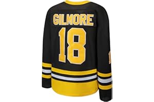 KOKJUX #18 Happy Gilmore Hockey Jersey for Men,Boston Adam Sandler Shirt 1996 Movie Ice Hockey Halloween Jersey Black S-XXXL