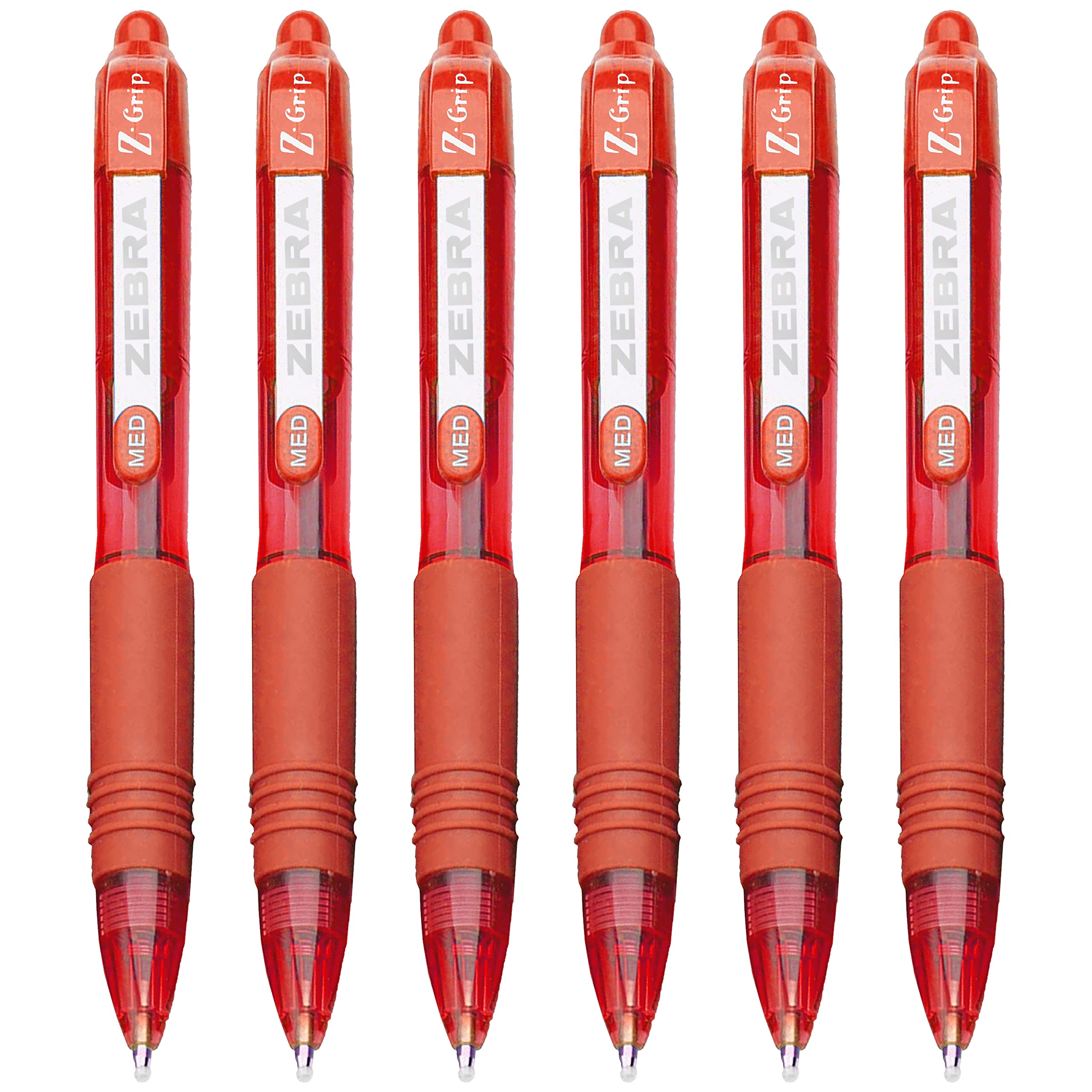 Zebra Z-Grip Smooth Mini Retractable Ballpoint Pens - 1.0mm - Red - Pack of 6