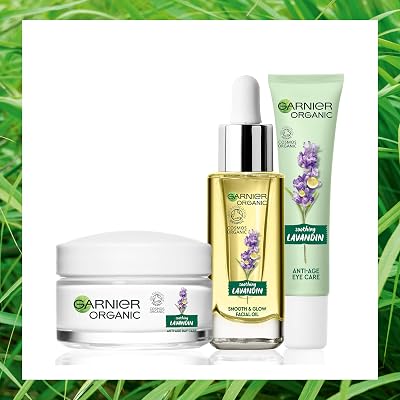 Garnier Organic Lavandin Anti-Age Day Cream Eye Cream Facial Oil Set