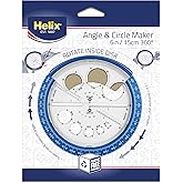 Helix - Angle and Circle Maker - 360 Degrees - Assorted - 6 inch / 15 cm | Integrated Templates - Geometry and Math Tool - Ideal School Supplies for Students - Precise Drafting and Drawing