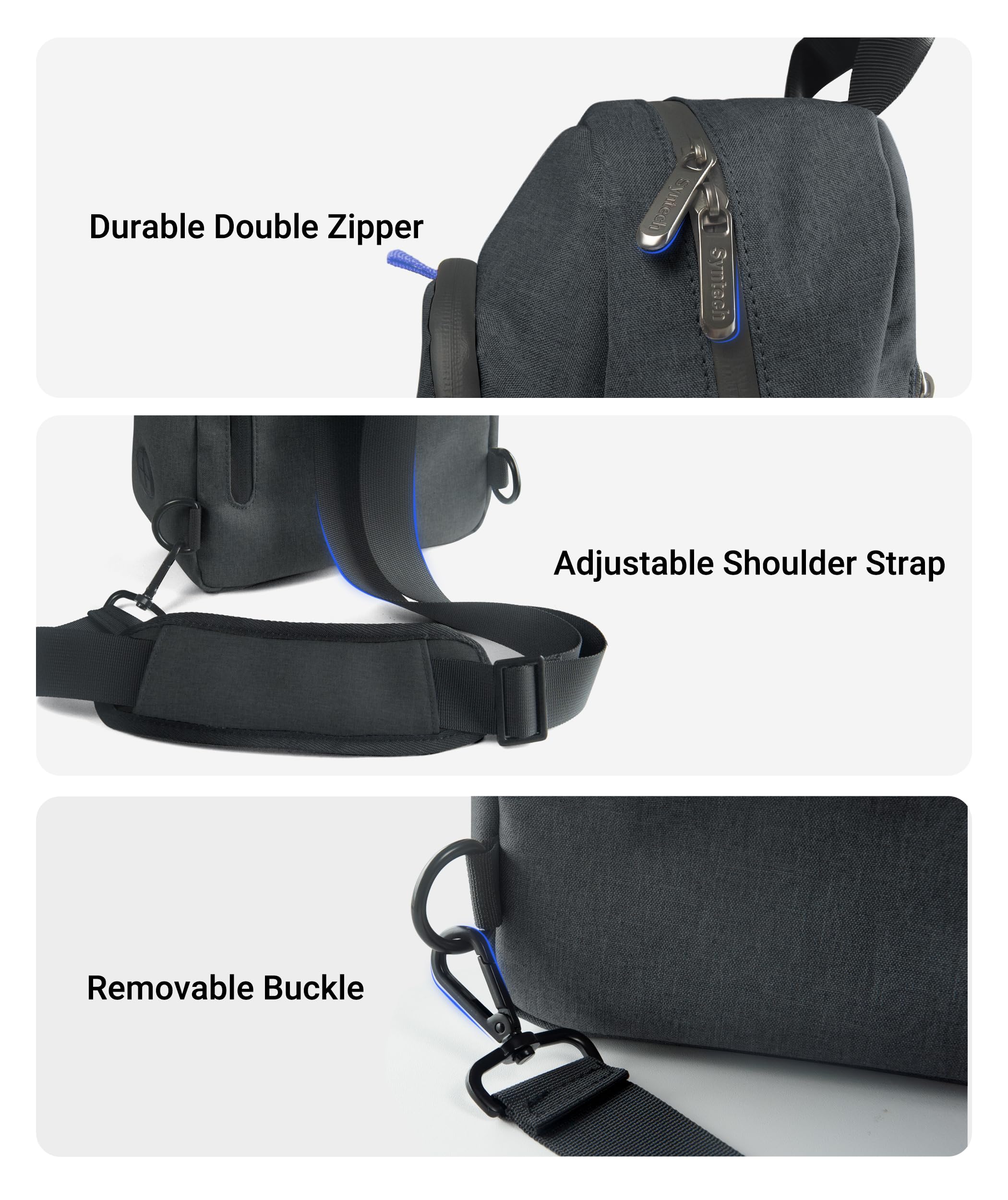 Syntech Carrying Case Compatible with Steam Deck OLED/ROG Ally X/Legion Go S, Sling Bag for Nintendo Switch 2/PS Portal, Portable Travel Bag for Consoles & Accessories with Large Storage Space, Black