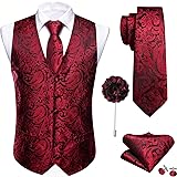 Barry.Wang Mens Suit Vest Paisley/Flower Silk