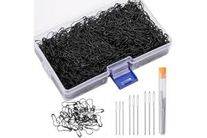 Kollase Stitch Markers for Crocheting, Stitch Markers 1000 pcs, Safety Pins, Crochet Stitch Markers, Knitting & Crochet Supplies, Crochet Accessories and Supplies, for Crocheting and Knitting - Black