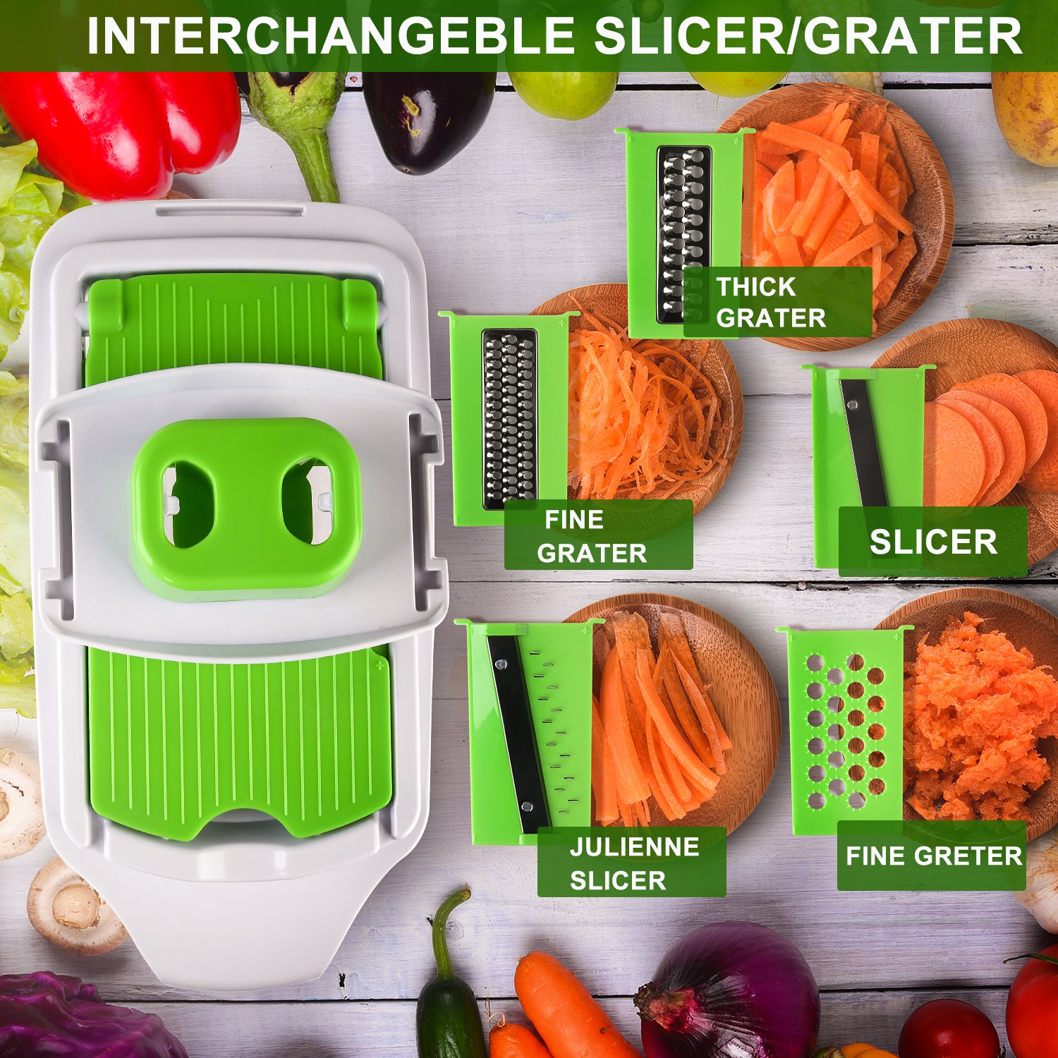 Vegetable Slicer Dicer Food Chopper Cuber Cutter, Cheese Grater Multi