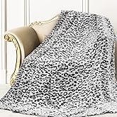 Cheetah Print Blanket for Couch Bed, Soft Cozy Plush Fuzzy Fleece Black Leopard Print Throw Blanket for Women Men, Birthday Gifts for Women Men, Lightweight Gray Home Room Decor All Seasons 50x60