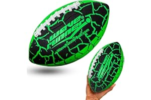 Wave Runner Grip It Waterproof Junior Size Football, 9.25 Size, Durable & Double Laced, Perfect for Beach Accessories, Kids Games, Pool Toys, Outdoor Games, All-Weather Indoor & Outdoor Play