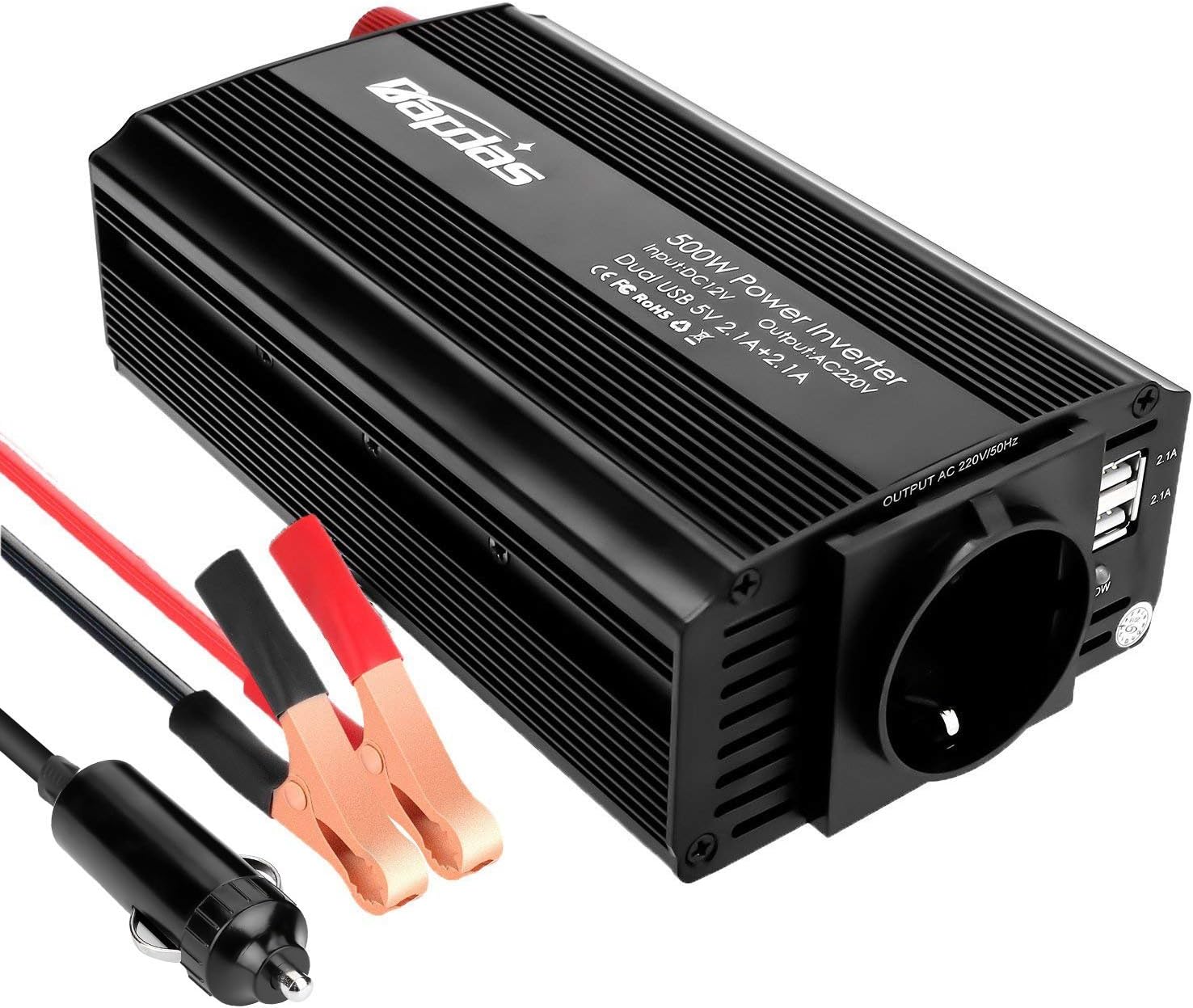 Stanley Spannungswandler 12V-220V 500W - Auto Inverter Mit USB-Anschluss