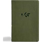CSB Thinline Bible, Olive LeatherTouch, Red Letter, Presentation Page, Full-Color Maps, Easy-to-Read Bible Serif Type