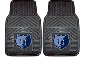 FANMATS 9310 Memphis Grizzlies 2-Piece Heavy Duty Vinyl Car Mat Set, Front Row Floor Mats, All Weather Protection, Universal Fit, Deep Resevoir Design