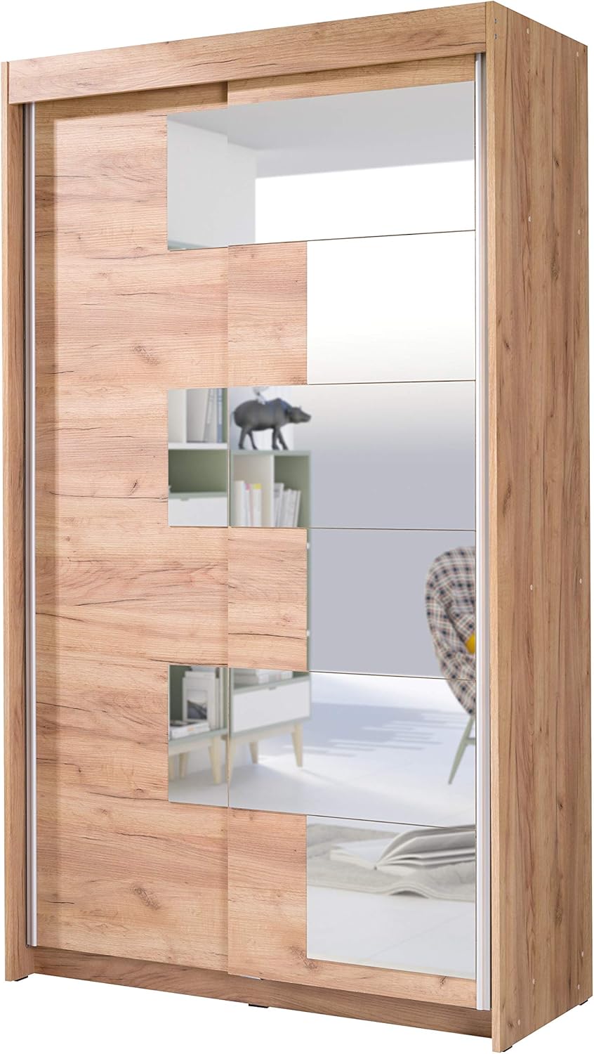 Armoire 2 Portes coulissantes avec Miroir SZACH Largeur 120cm