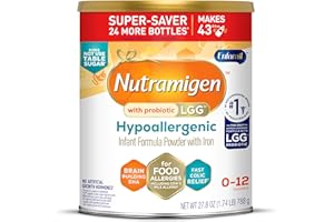 Enfamil Nutramigen Hypoallergenic Baby Formula with Iron, Lactose Free, Colic Relief from Cow's Milk Allergy Starts in 24 Hours, Brain Building DHA, Probiotic LGG for Immune Support, 27.8 Oz Can