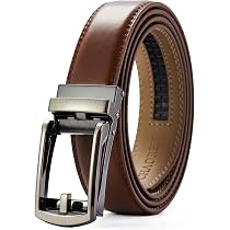 CHAOREN Ratchet Belt For Men - 1 3/8 Inch Leather No-Hole Dress Belt