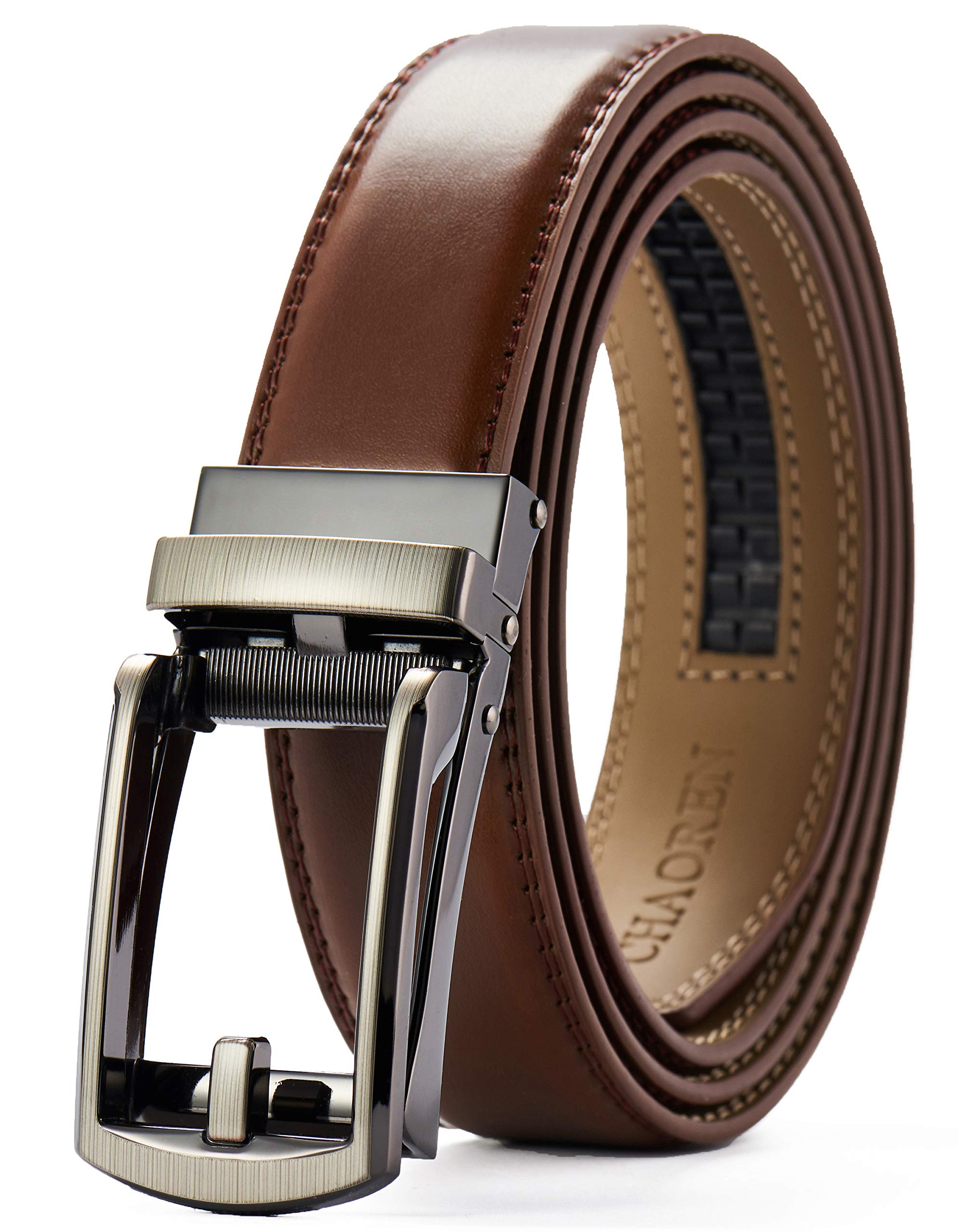 Photo 1 of CHAOREN Mens Dress Belt - Ratchet Belt Leather 1 1/4" Comfort Click - Perfect Companion to Mens Dress Shoes