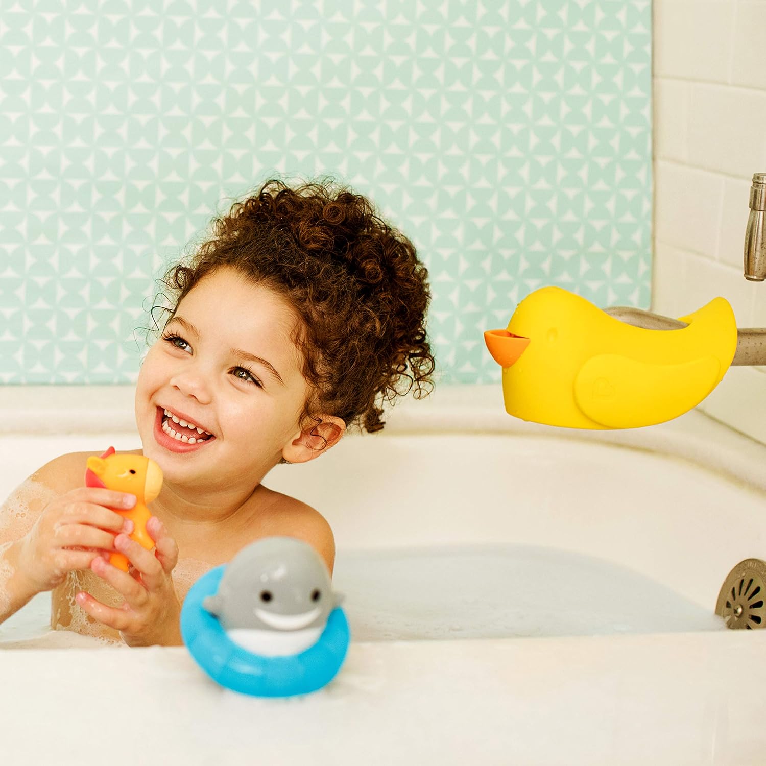Munchkin Bubble Beak Bath Spout Cover Safety Guard, Yellow : Baby