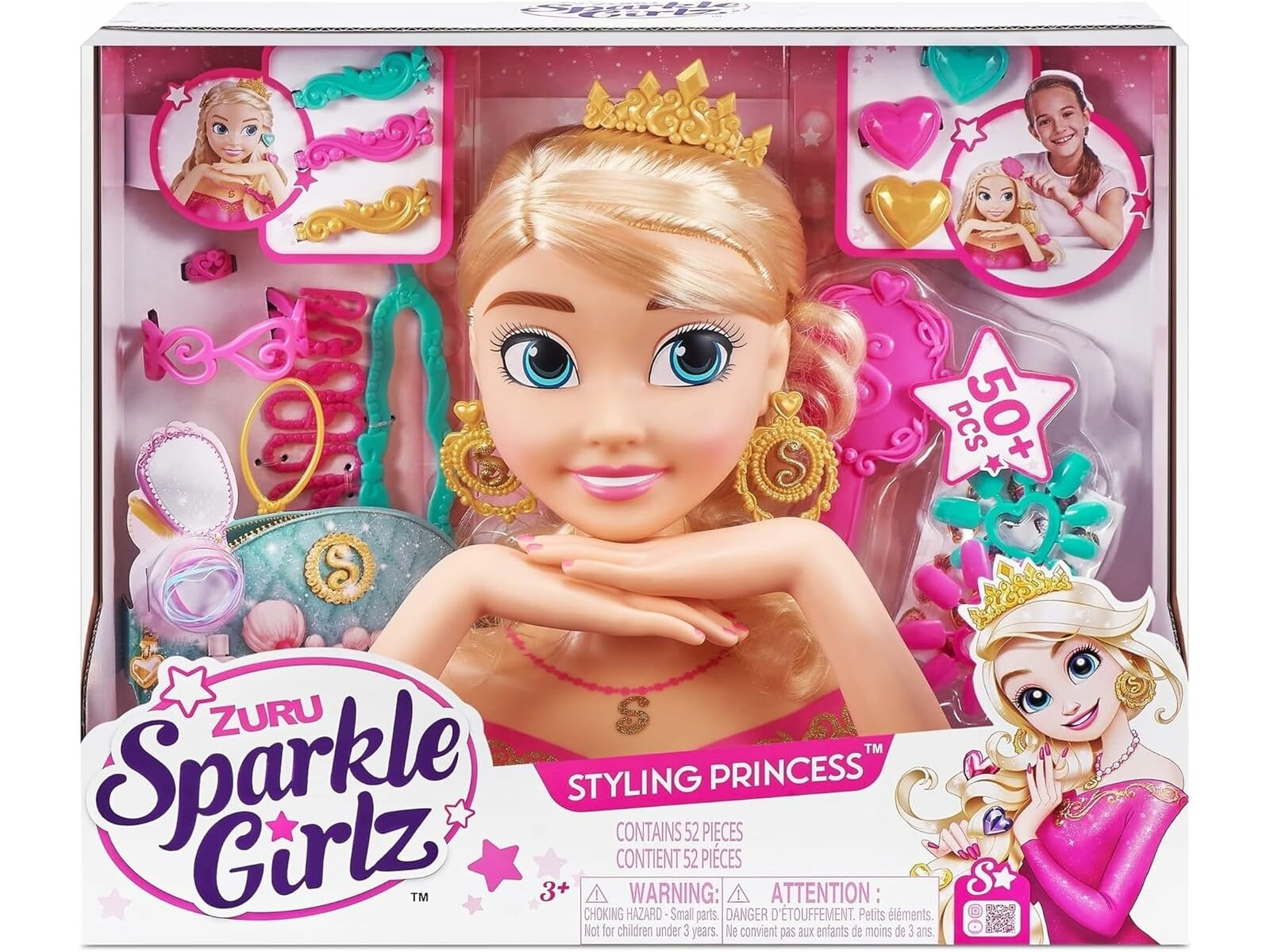 ZURU - Sparkle Girlz 10025 - Hair Cutting Head - with 28 Accessories