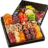 Dried Fruit & Nuts Gift Basket Arrangement Platter, Gourmet Food Snack Box, Gift Basket, Birthday Care Package, Healthy Kosher - Her Him - 12 Snackberry Assortment (Single)