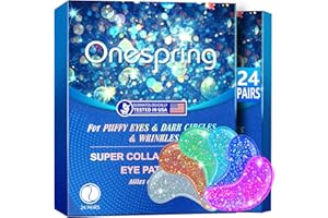Onespring Eye Gel Pads (24 Pairs) - Under Eye Patches for Puffy Eyes, Wrinkles, Dark Circles, Natural Collagen Eye Gels, Under Eye Mask Patches for Face to Soothe Puffiness, Eye Bags